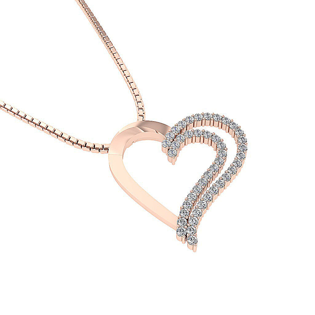 The Desmond Unique Designe Heart Round Diamond Gold Pendant