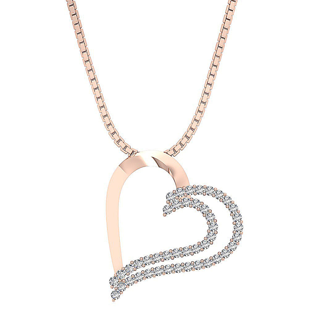 The Desmond Unique Designe Heart Round Diamond Gold Pendant