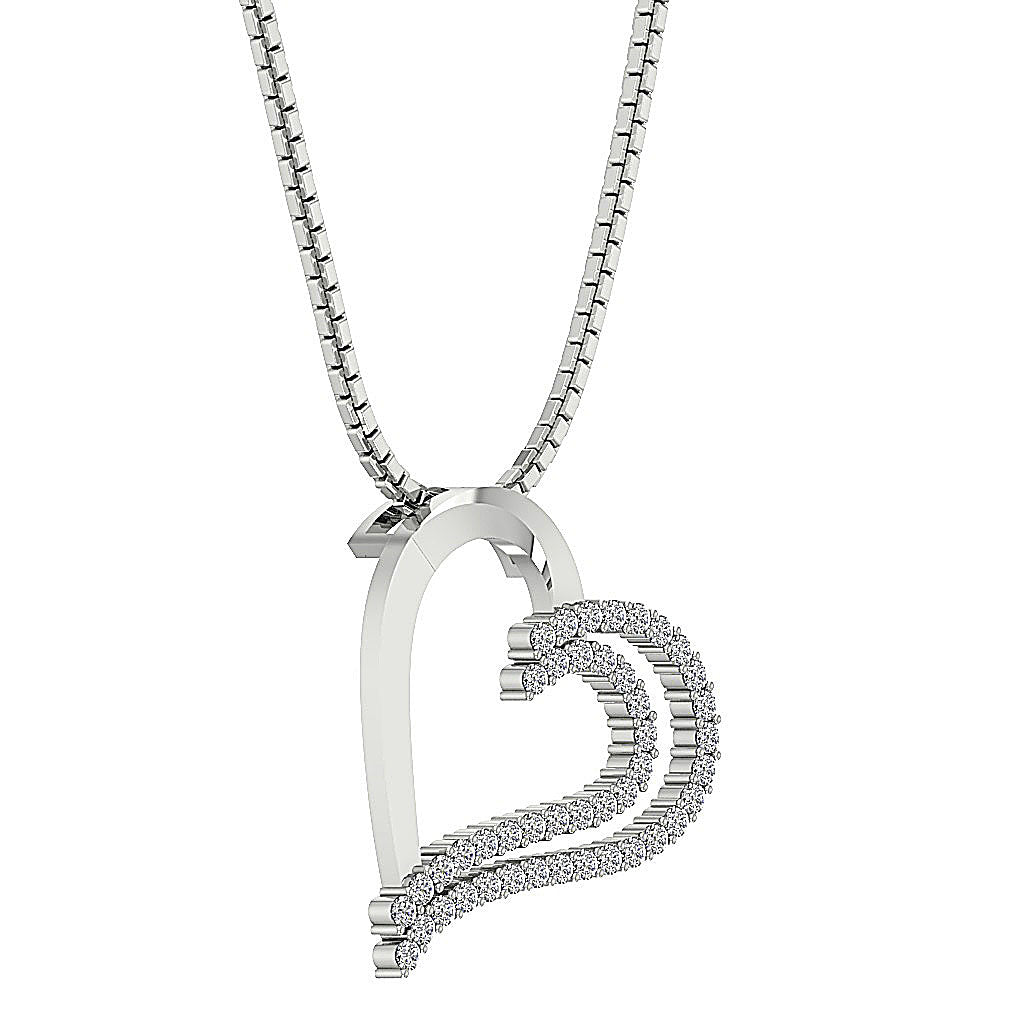 The Desmond Unique Designe Heart Round Diamond Gold Pendant