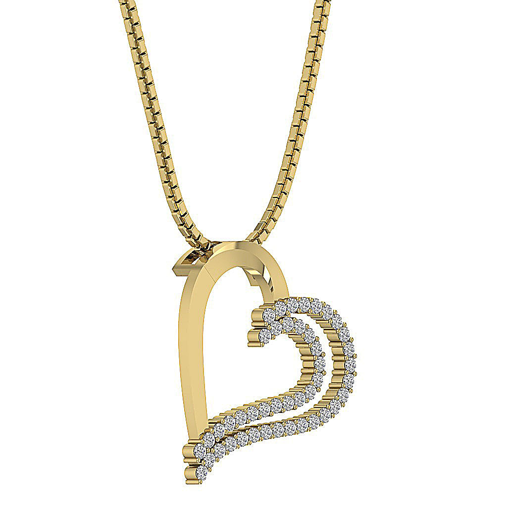 The Desmond Unique Designe Heart Round Diamond Gold Pendant