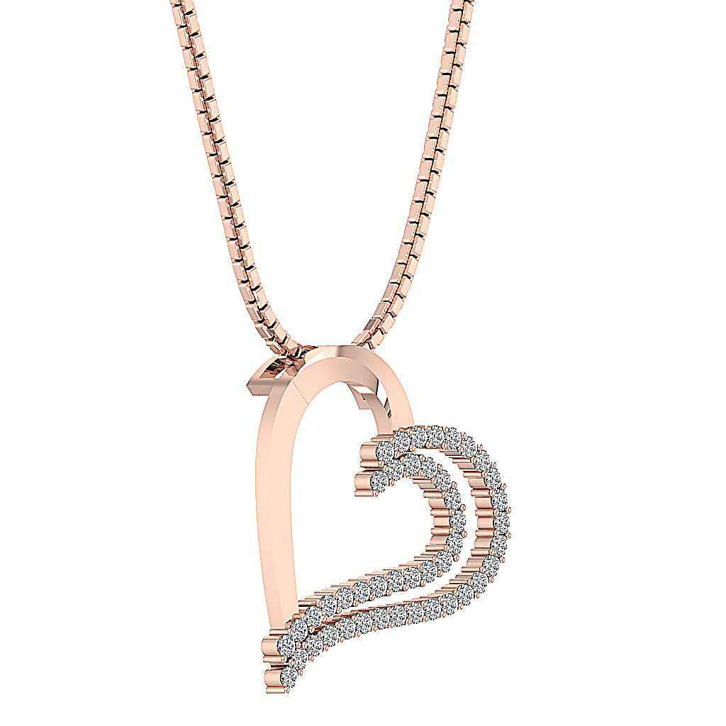 The Desmond Unique Designe Heart Round Diamond Gold Pendant