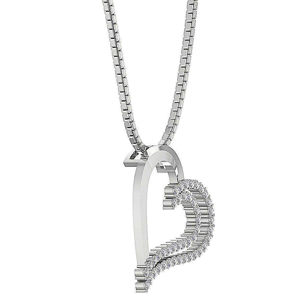 The Desmond Unique Designe Heart Round Diamond Gold Pendant