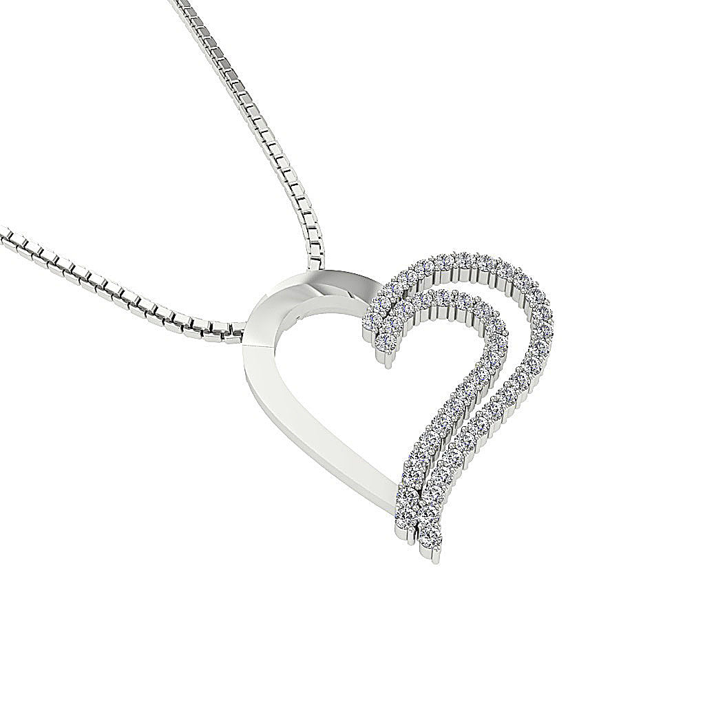 The Desmond Unique Designe Heart Round Diamond Gold Pendant