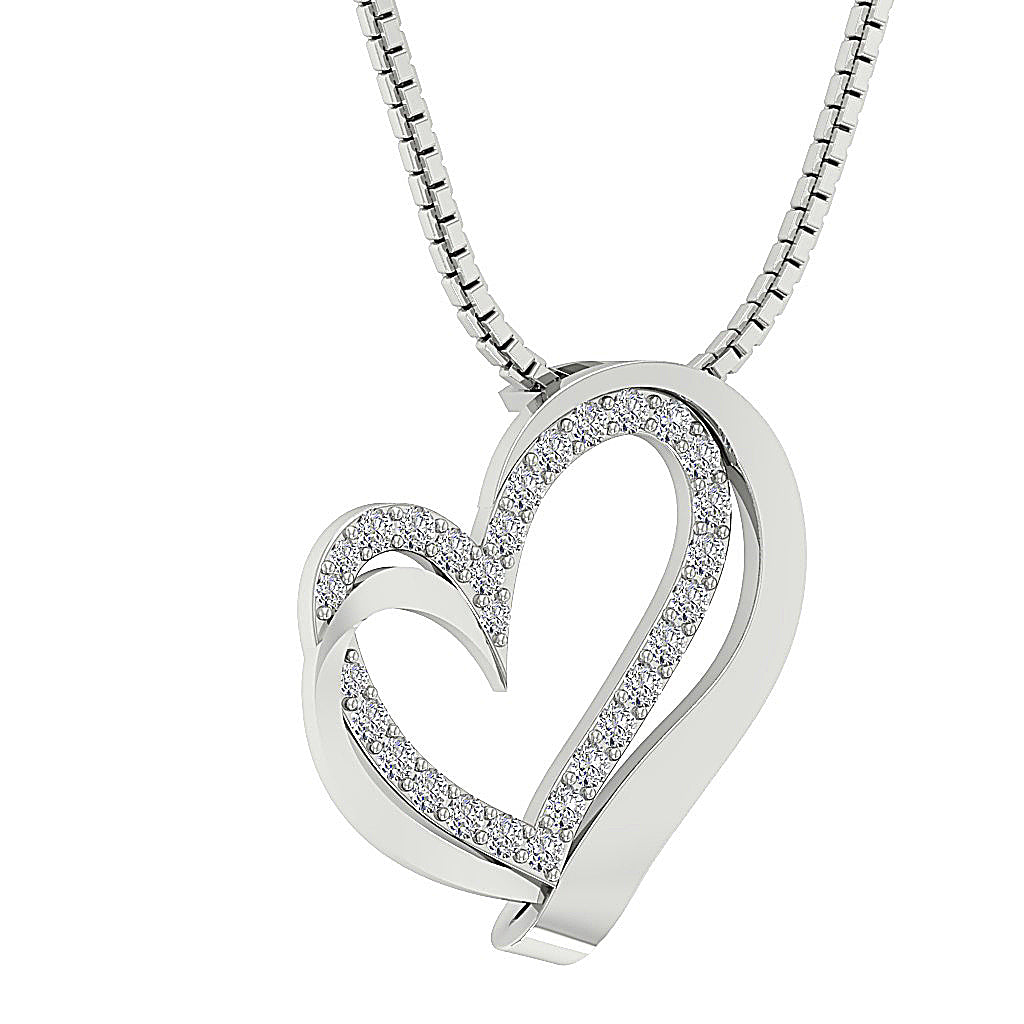 The Teagan Womens Heart Pendant Necklace in 14k Gold Over Diamond