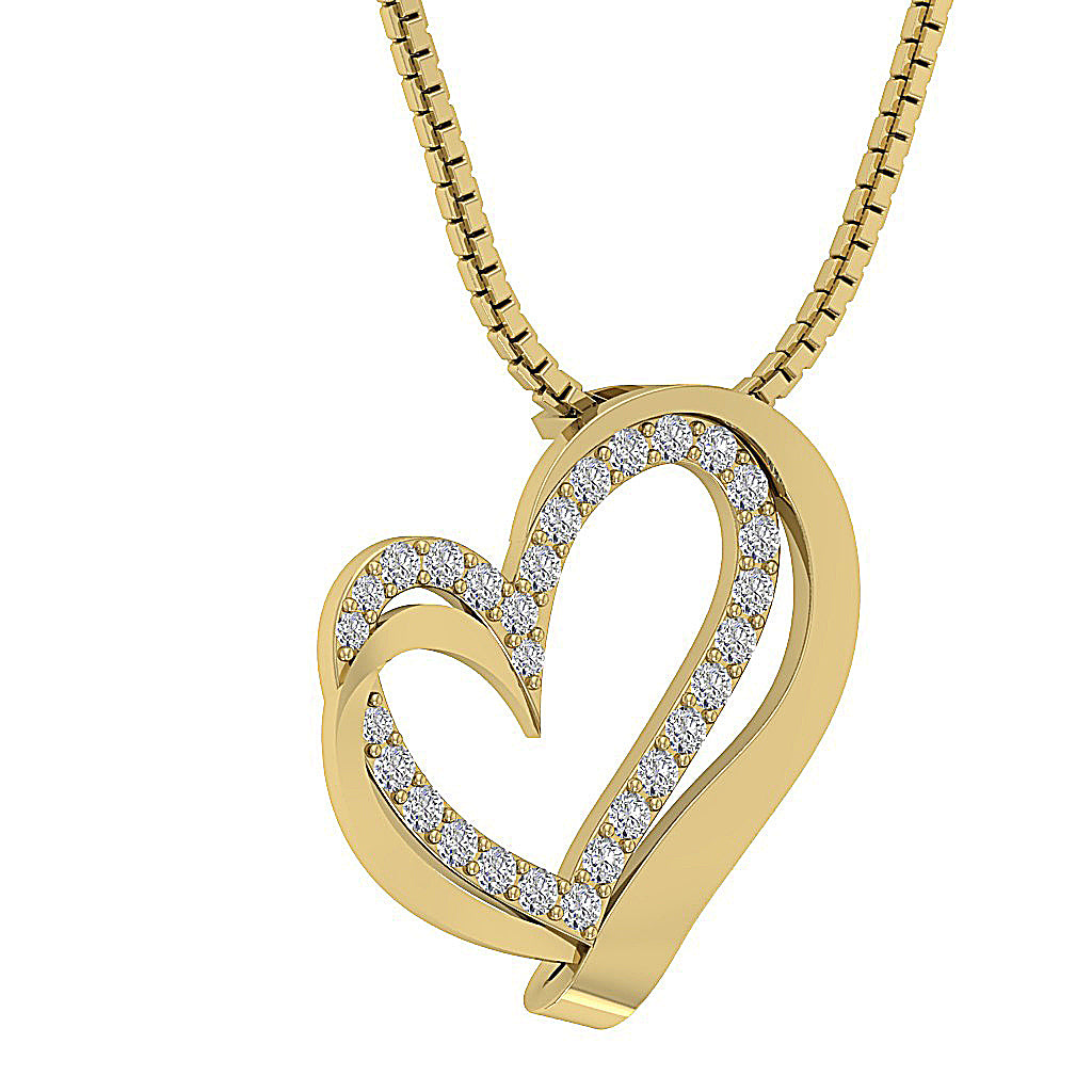 The Teagan Womens Heart Pendant Necklace in 14k Gold Over Diamond
