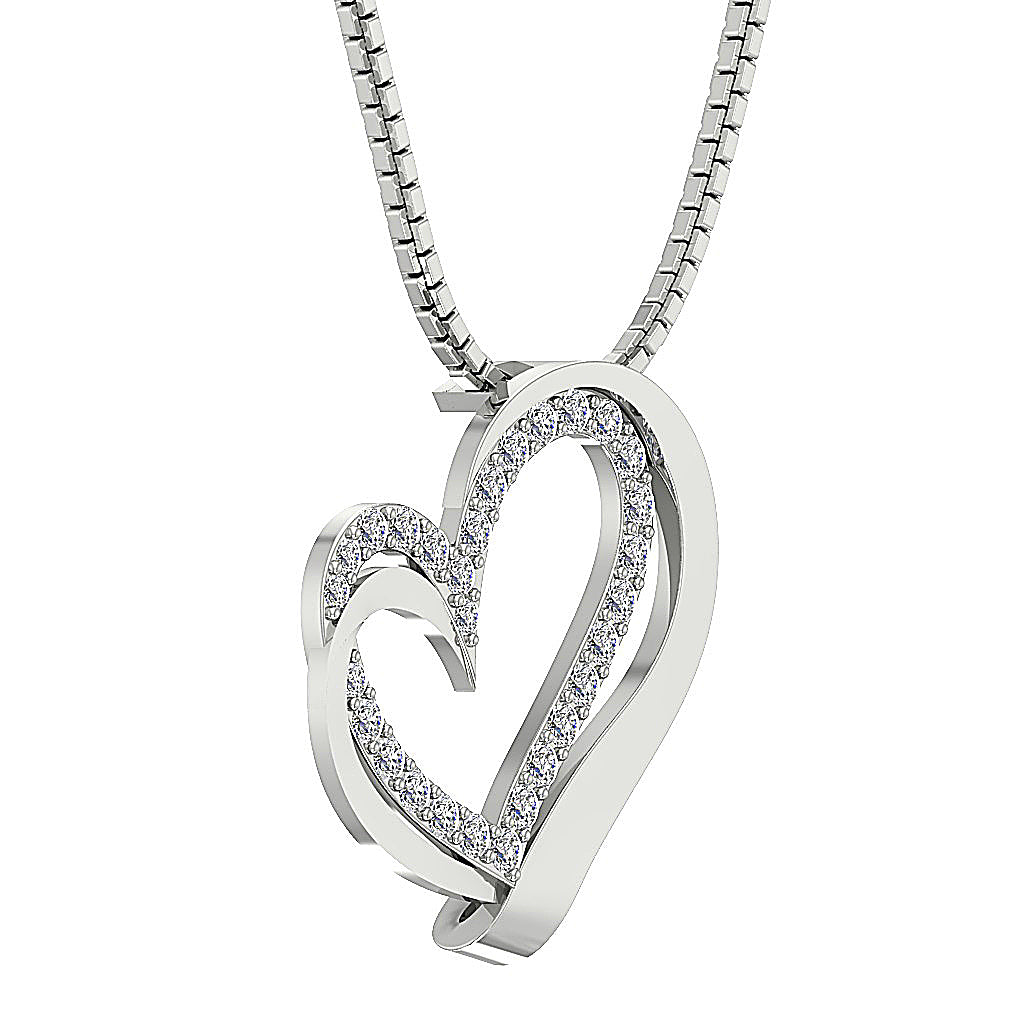 The Teagan Womens Heart Pendant Necklace in 14k Gold Over Diamond