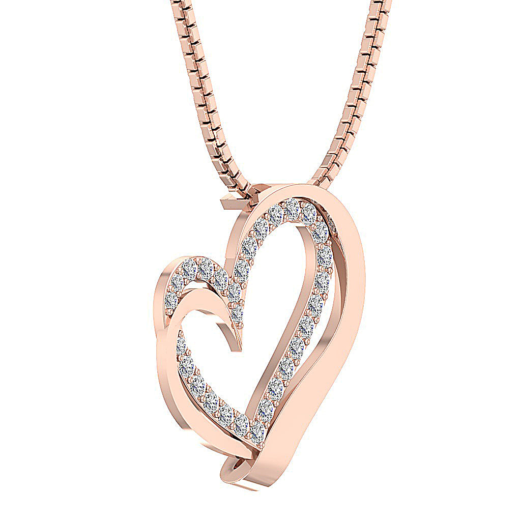 The Teagan Womens Heart Pendant Necklace in 14k Gold Over Diamond