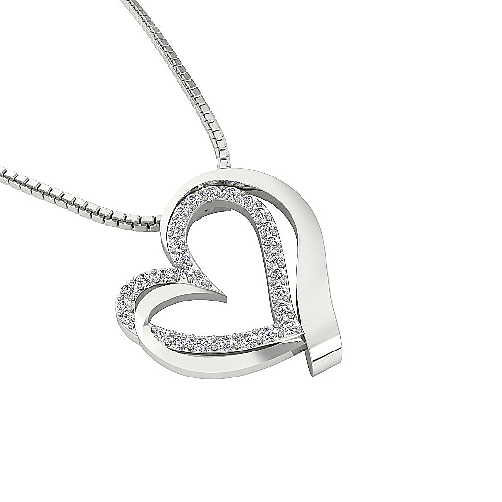 The Teagan Womens Heart Pendant Necklace in 14k Gold Over Diamond