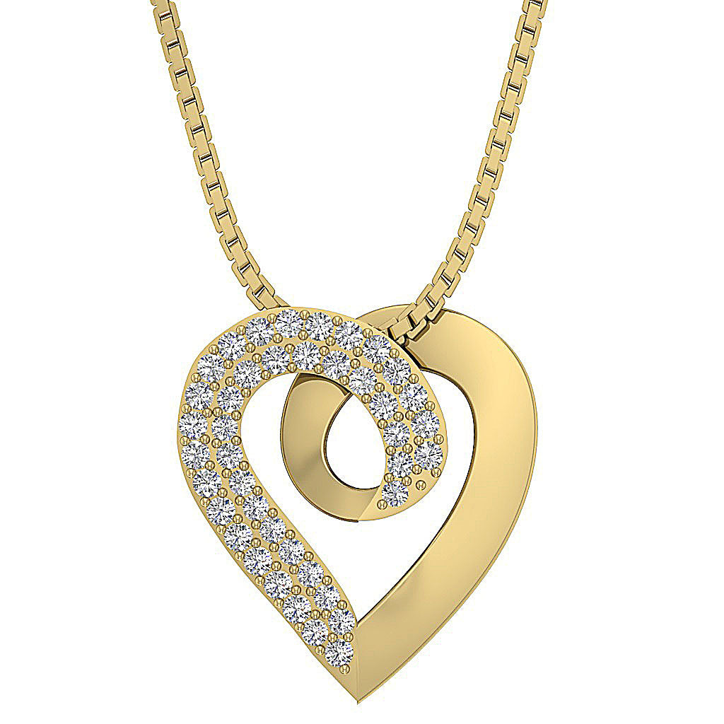 The Zander Diamond Accented Gold Heart Pendant