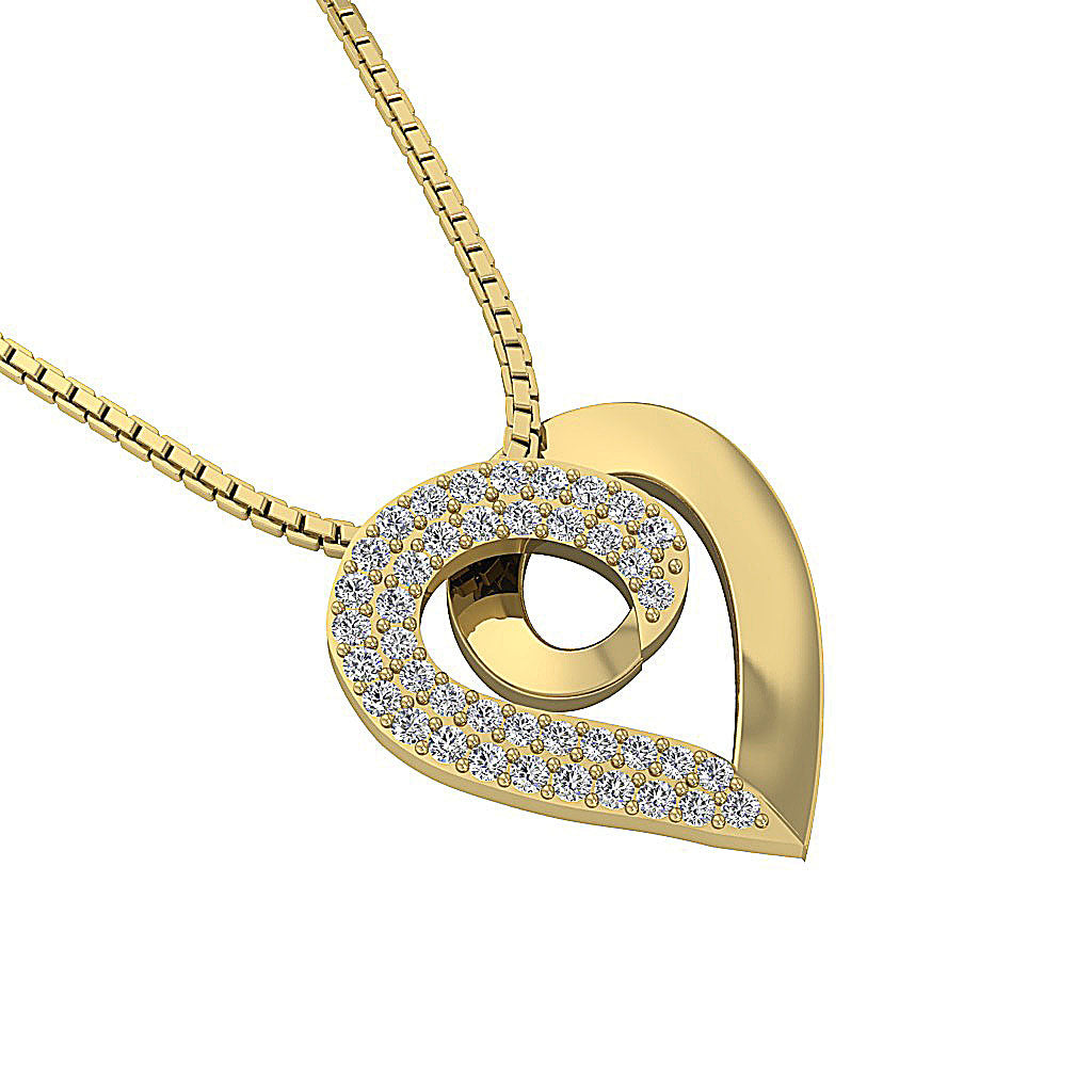 The Zander Diamond Accented Gold Heart Pendant