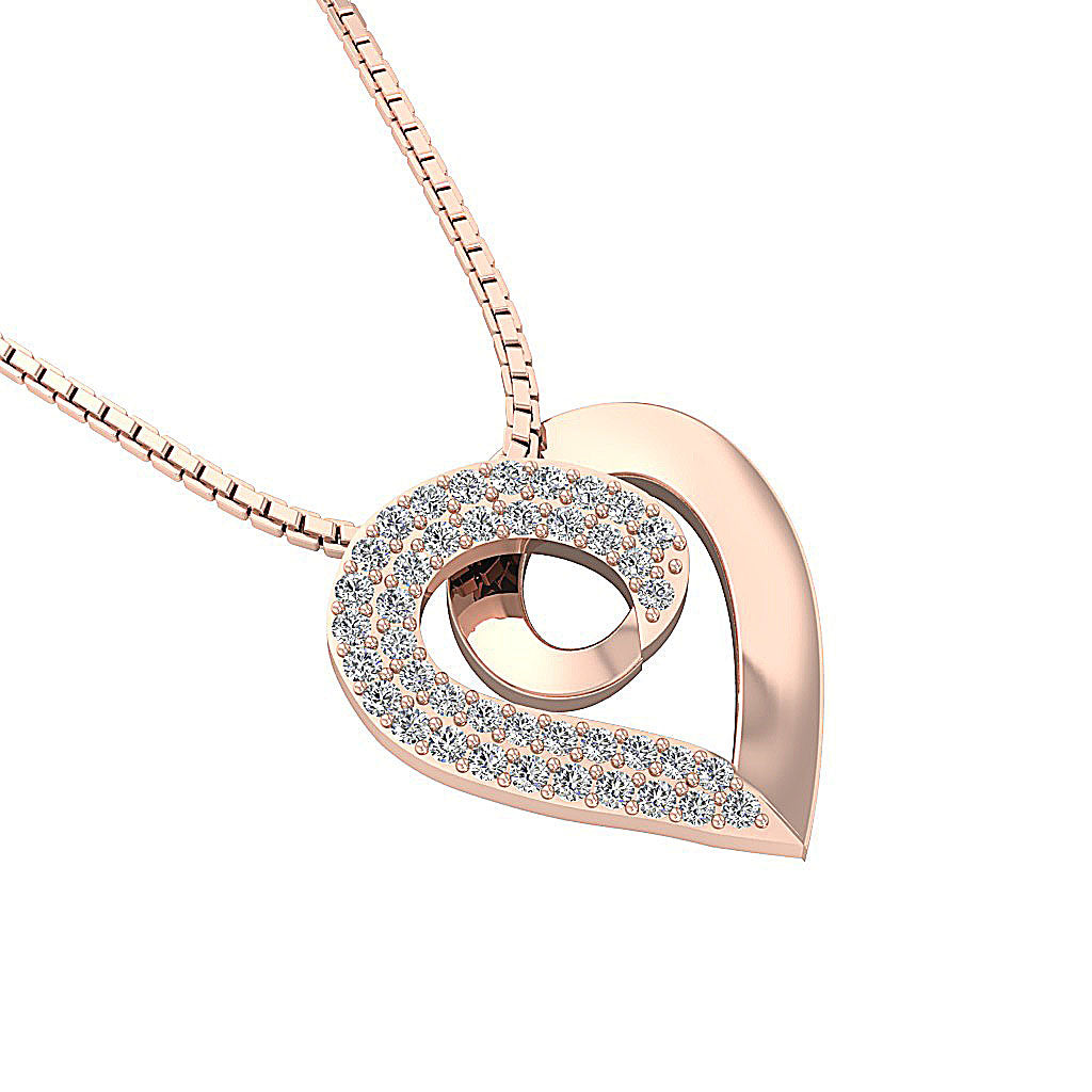 The Zander Diamond Accented Gold Heart Pendant