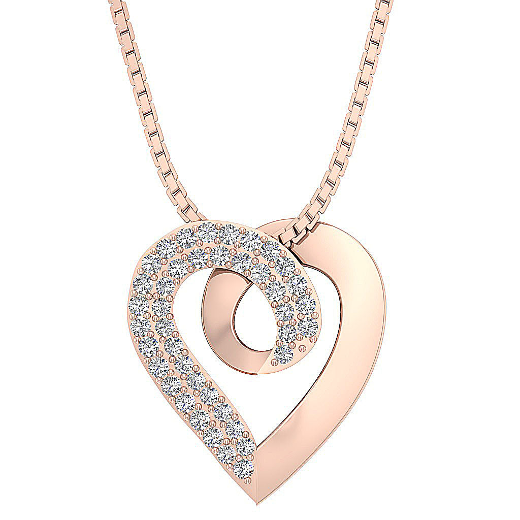 The Zander Diamond Accented Gold Heart Pendant