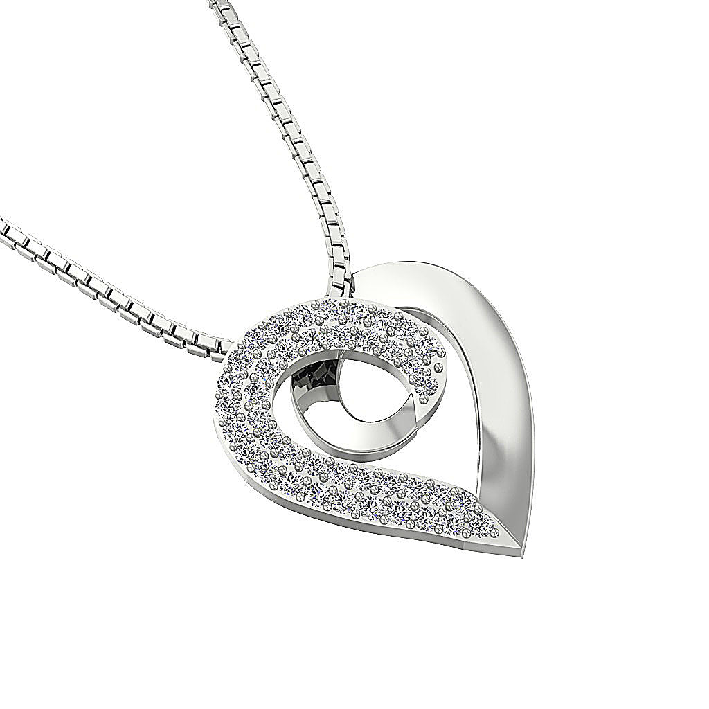 The Zander Diamond Accented Gold Heart Pendant