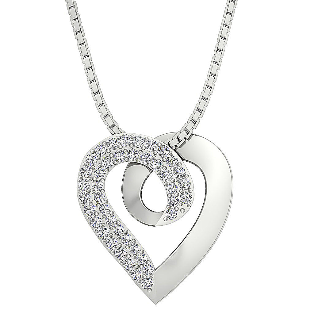 The Zander Diamond Accented Gold Heart Pendant