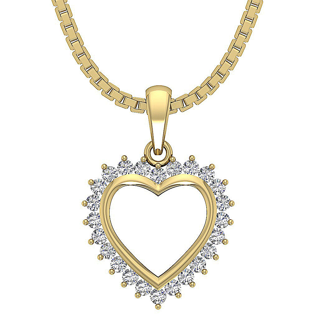 The Daxton 14K Gold Diamond Pendant Necklaces With Heart