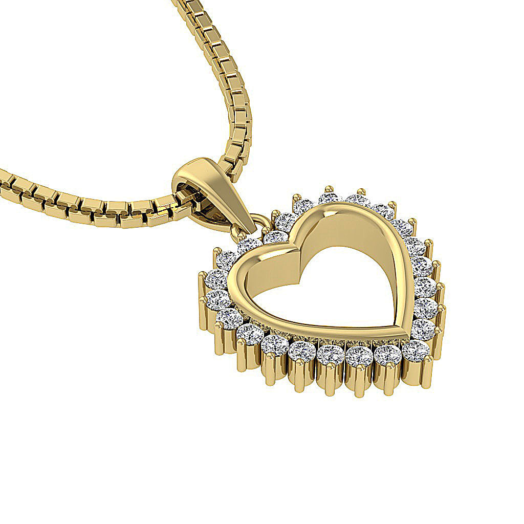 The Daxton 14K Gold Diamond Pendant Necklaces With Heart