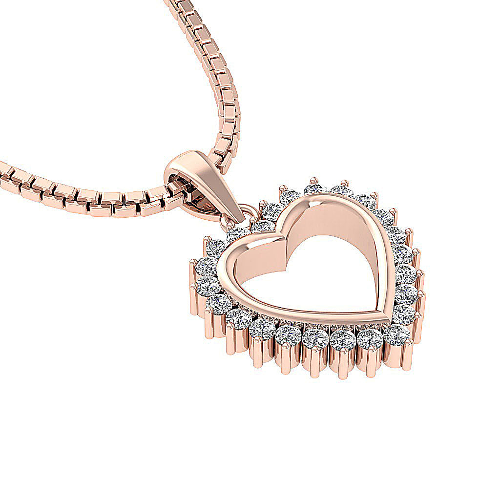 The Daxton 14K Gold Diamond Pendant Necklaces With Heart