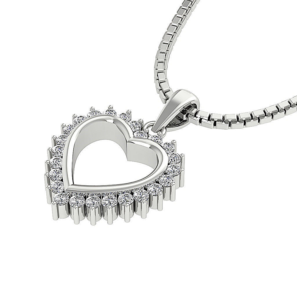 The Daxton 14K Gold Diamond Pendant Necklaces With Heart