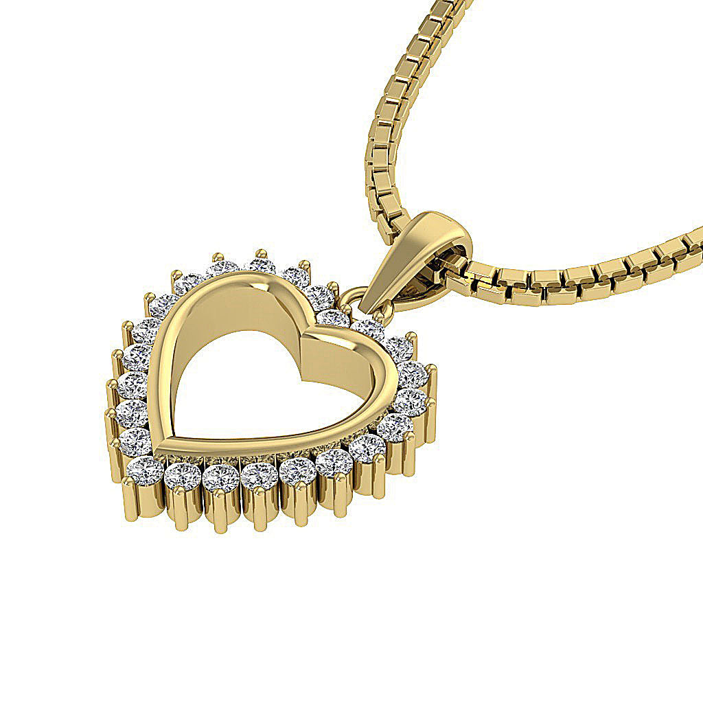 The Daxton 14K Gold Diamond Pendant Necklaces With Heart