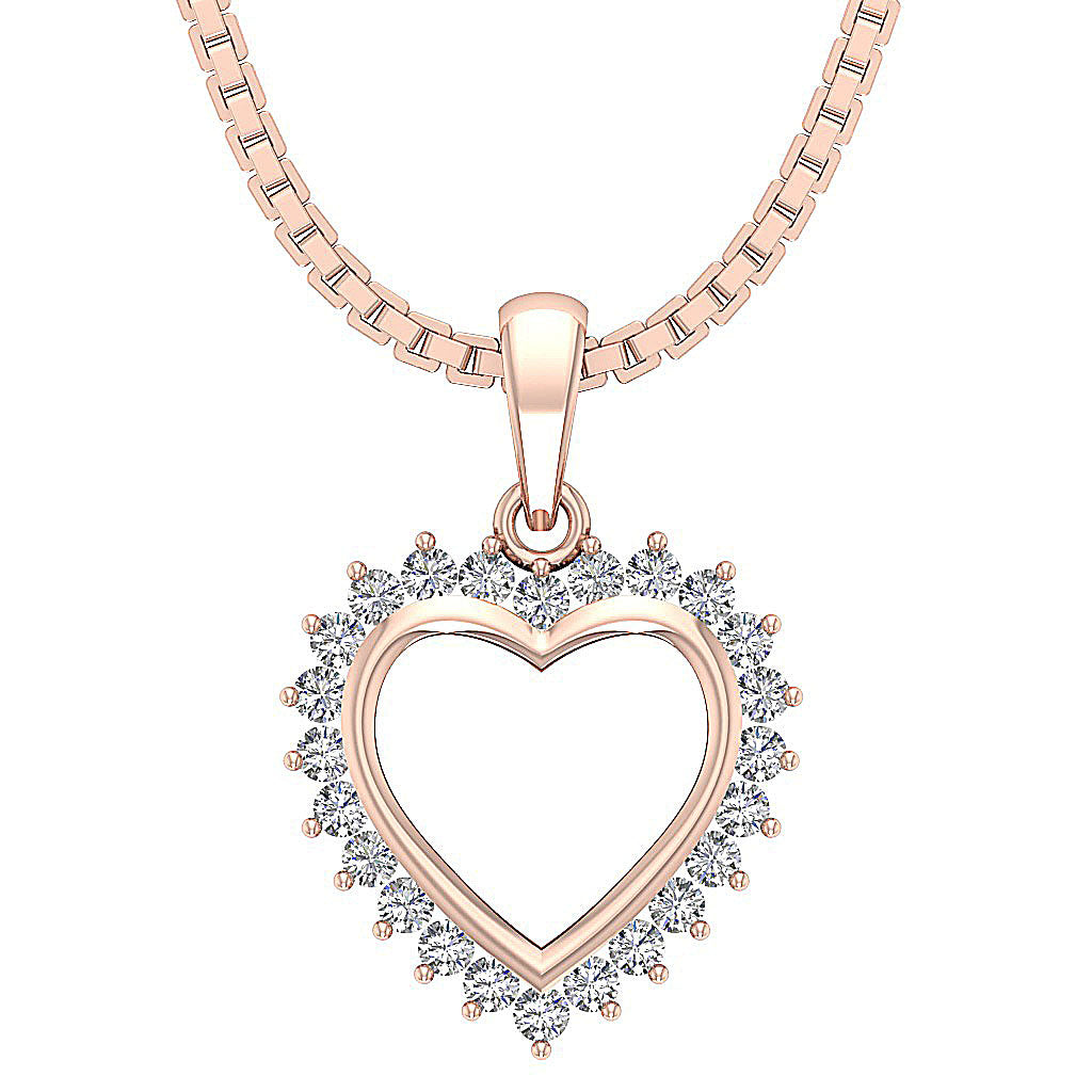The Daxton 14K Gold Diamond Pendant Necklaces With Heart