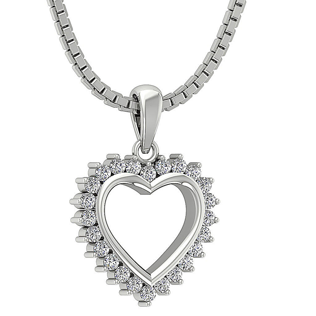 The Daxton 14K Gold Diamond Pendant Necklaces With Heart