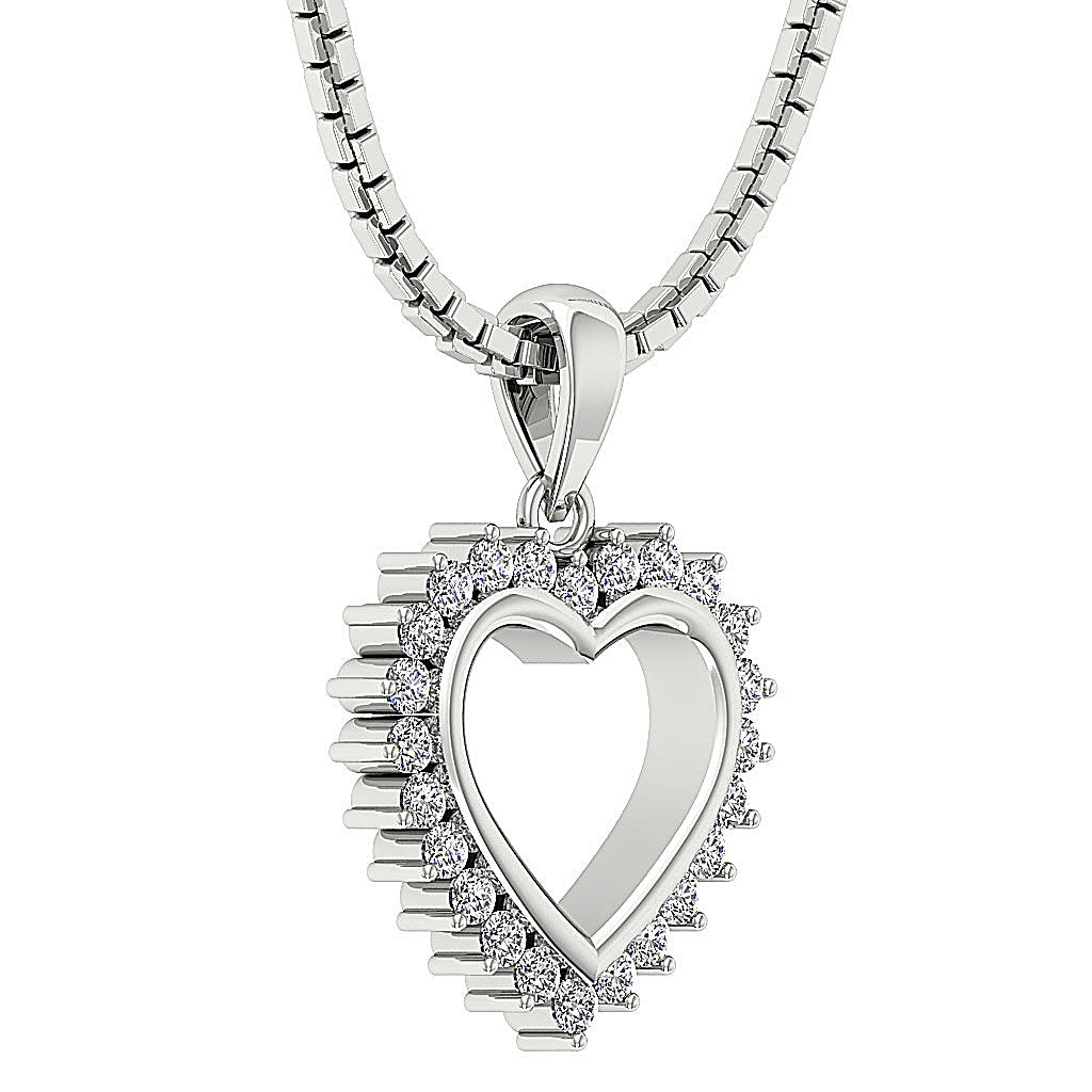 The Daxton 14K Gold Diamond Pendant Necklaces With Heart