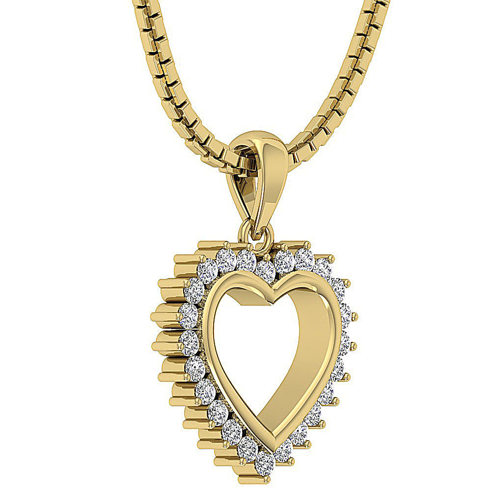The Daxton 14K Gold Diamond Pendant Necklaces With Heart