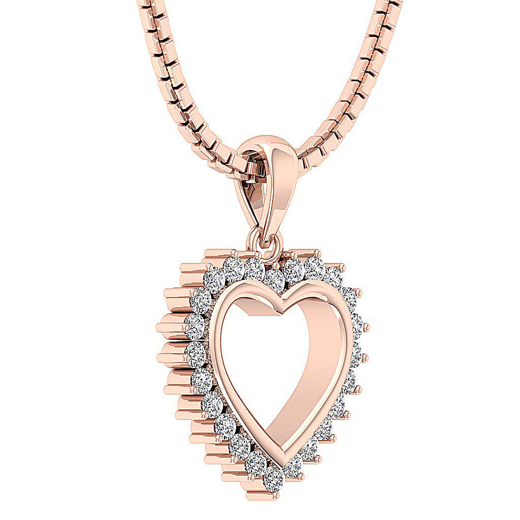 The Daxton 14K Gold Diamond Pendant Necklaces With Heart