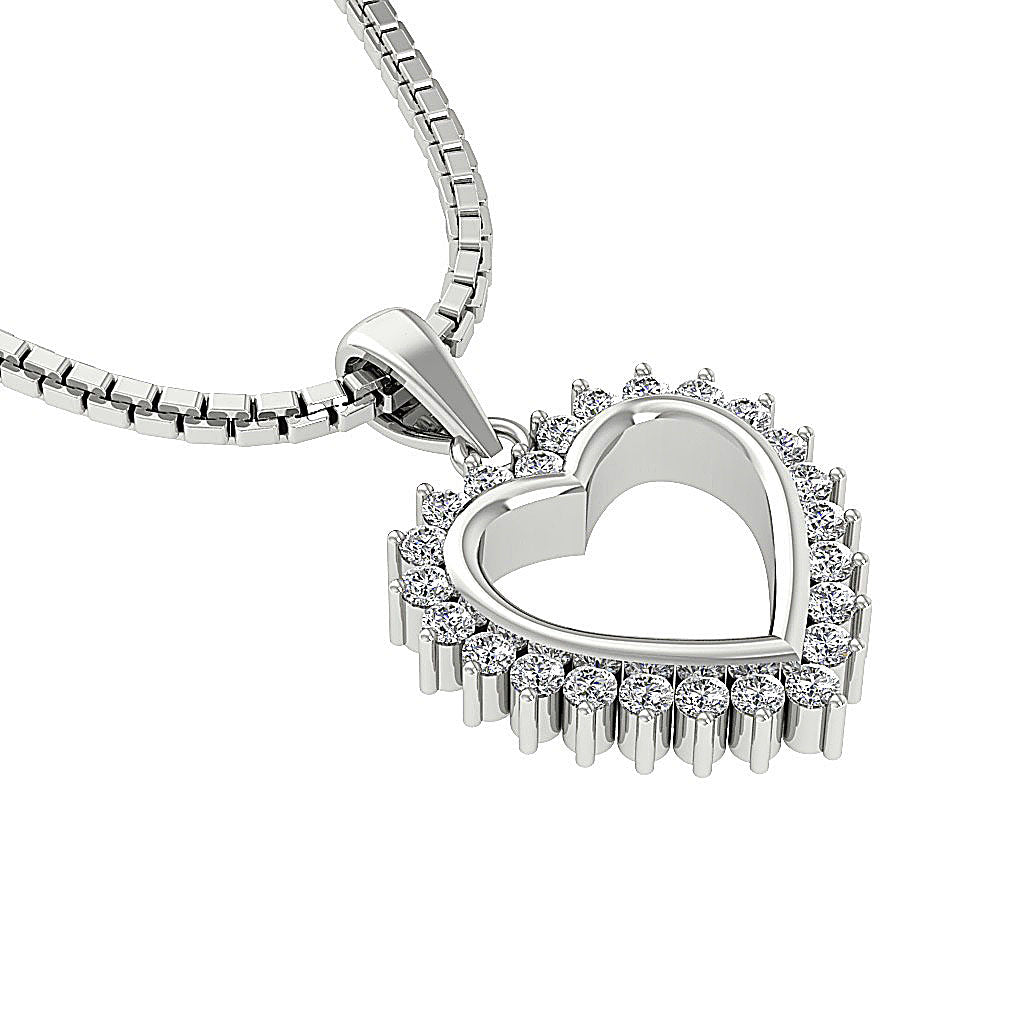 The Daxton 14K Gold Diamond Pendant Necklaces With Heart