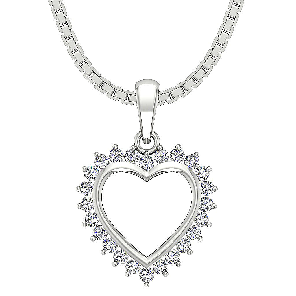 The Daxton 14K Gold Diamond Pendant Necklaces With Heart