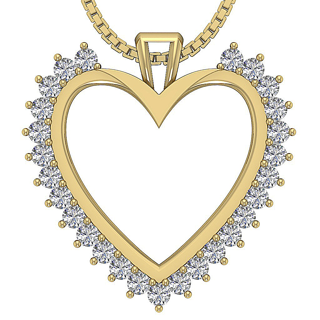 The Callan Prong Set Love Of Heart Rose Gold Pendant With Chain Natural Diamond
