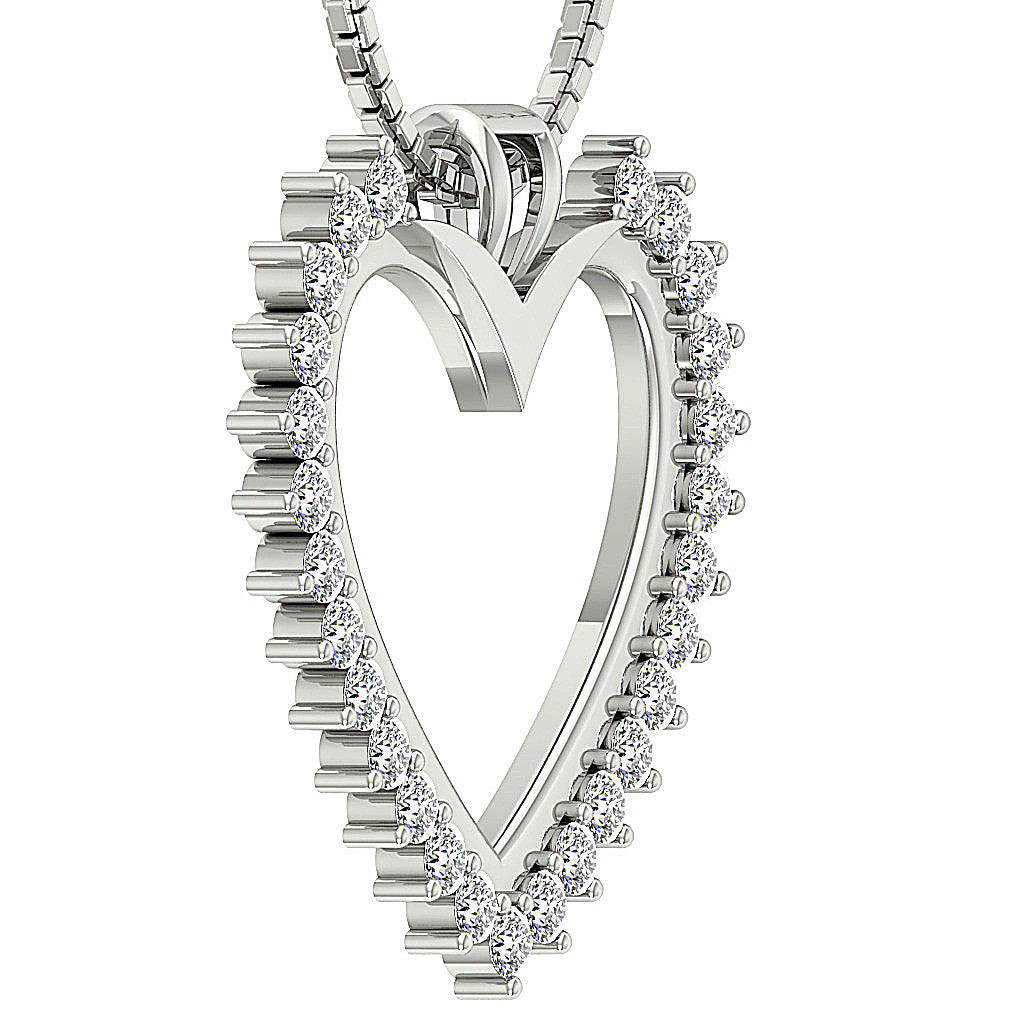 The Callan Prong Set Love Of Heart Gold Real Diamond Pendant