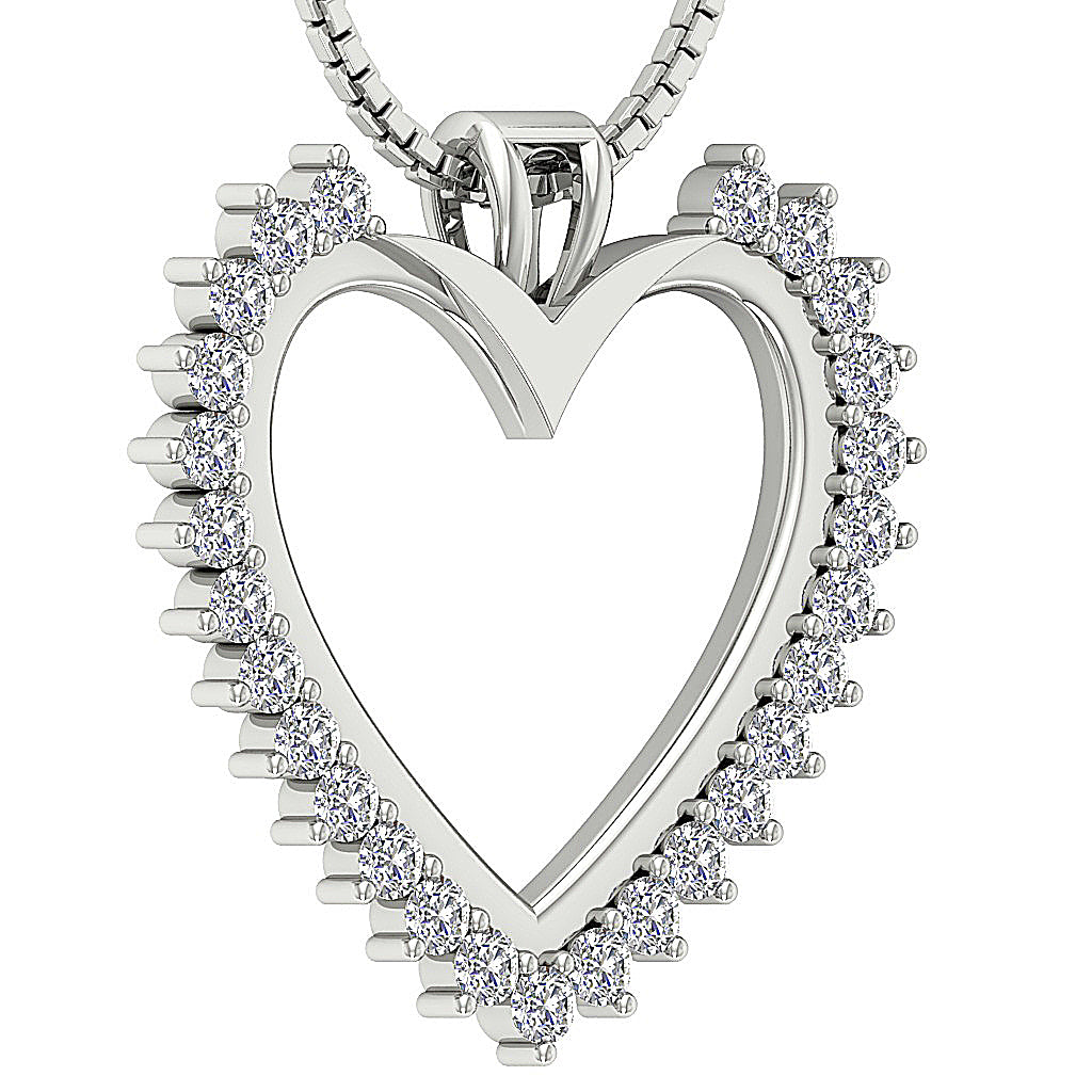 The Callan Prong Set Love Of Heart Gold Real Diamond Pendant