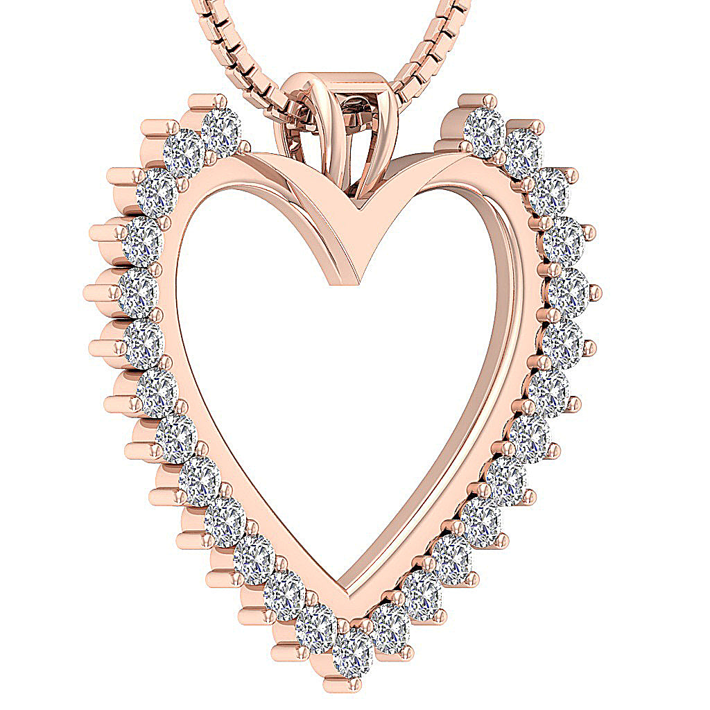 The Callan Prong Set Love Of Heart Gold Real Diamond Pendant