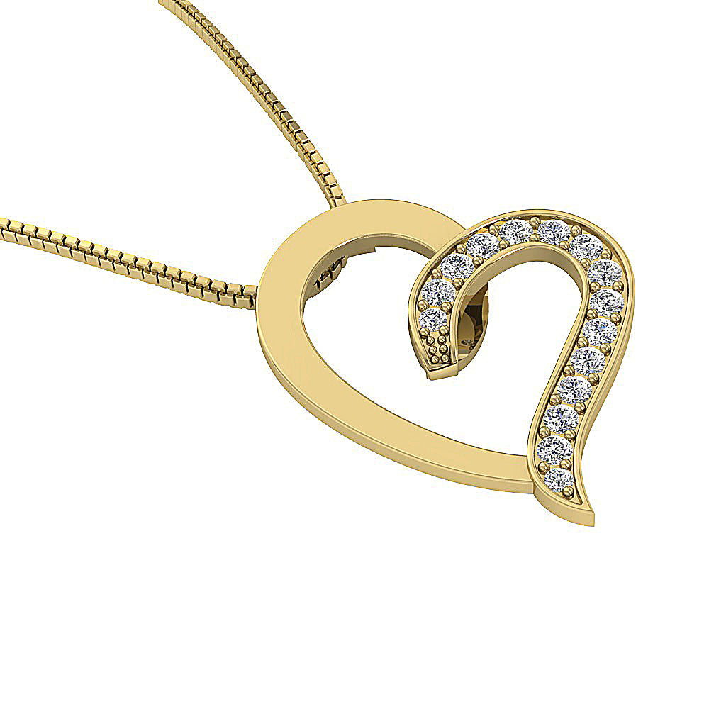 The Raiden White Gold Real Diamond Heart Pendant
