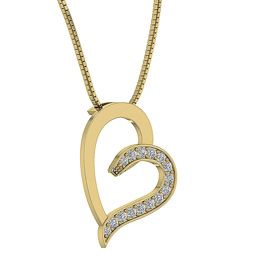 The Raiden White Gold Real Diamond Heart Pendant