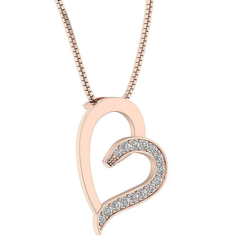 The Raiden White Gold Real Diamond Heart Pendant