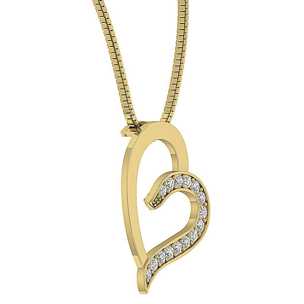 The Raiden White Gold Real Diamond Heart Pendant