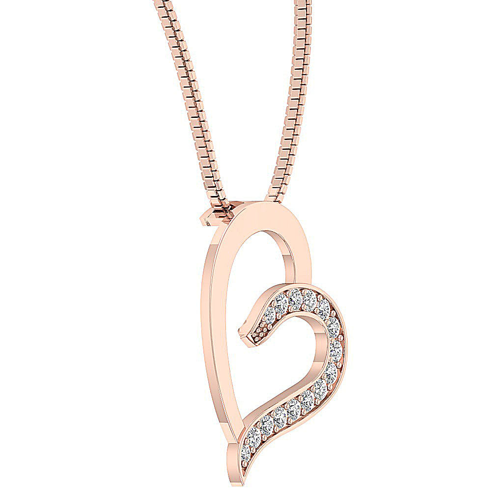 The Raiden White Gold Real Diamond Heart Pendant