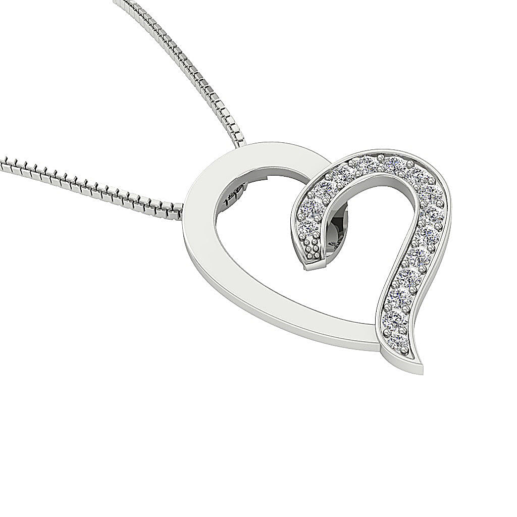 The Raiden White Gold Real Diamond Heart Pendant