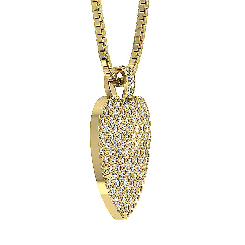 The Kane Pave Set Heart Pendant Diamond Gold
