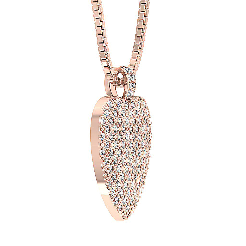 The Kane Pave Set Heart Pendant Diamond Gold
