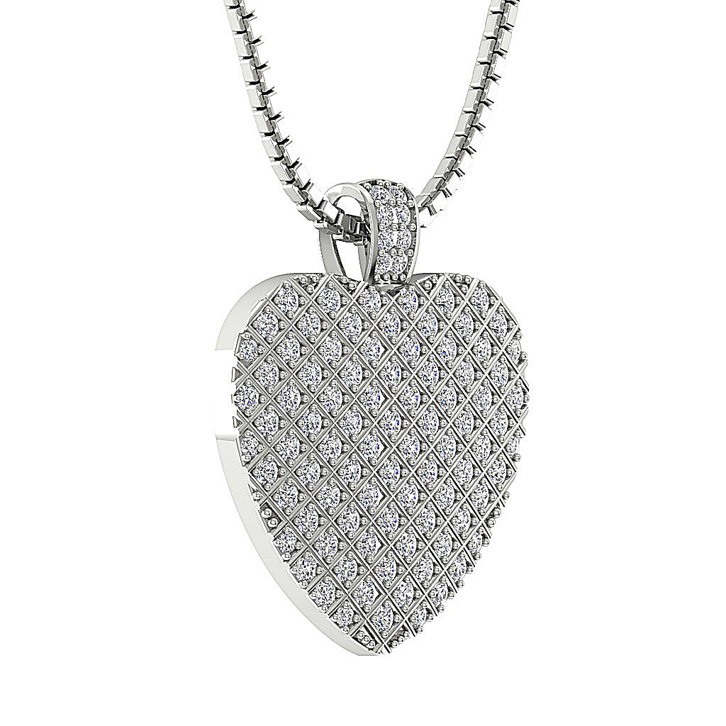 The Kane Pave Set Heart Pendant Diamond Gold