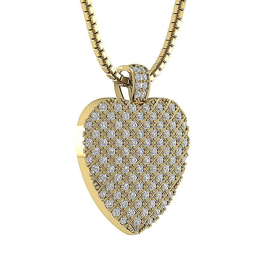 The Kane Pave Set Heart Pendant Diamond Gold