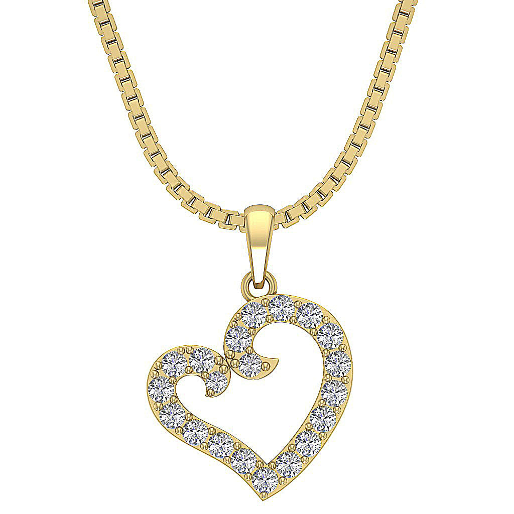 The Jaden Natural Diamond Eternal Love Heart Pendant 14K Rose Gold Pave Set