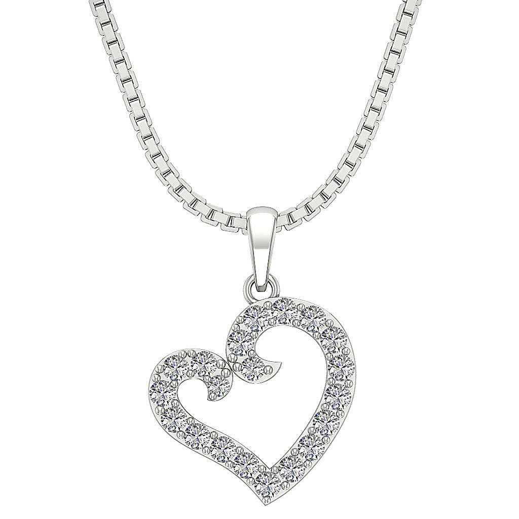The Jaden Natural Diamond Eternal Love Heart Pendant 14K Rose Gold Pave Set