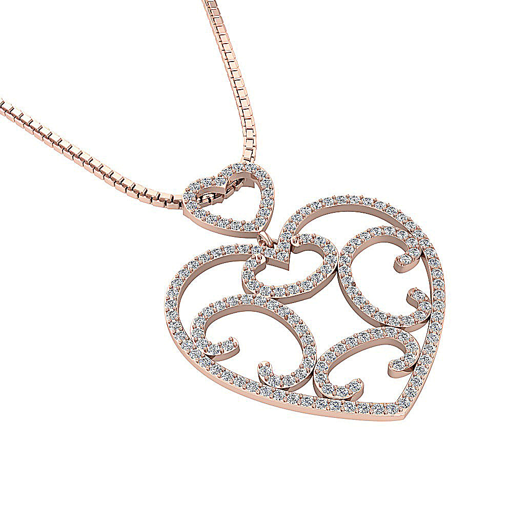 The Erick Unique and Attractive Diamond Heart Pendant