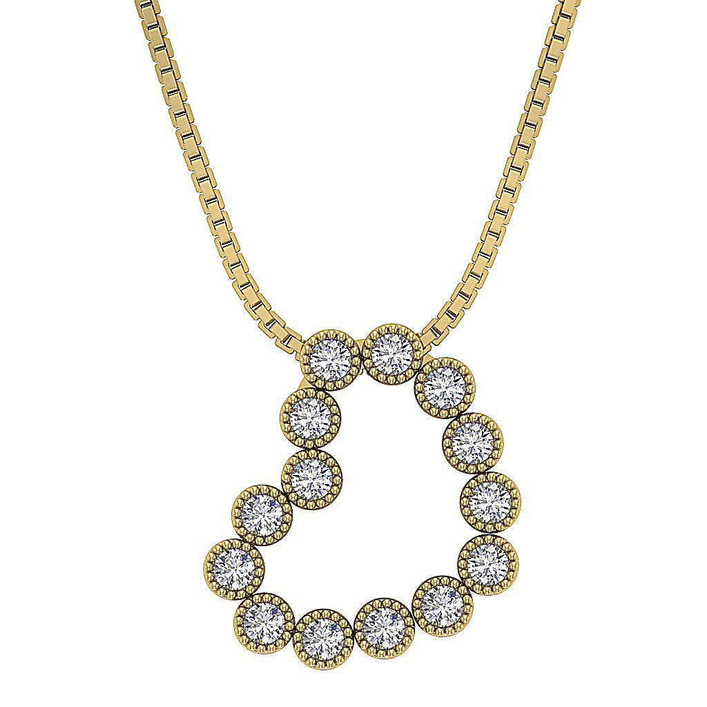 The Talia Gold Heart Diamond Pendant necklace For Her