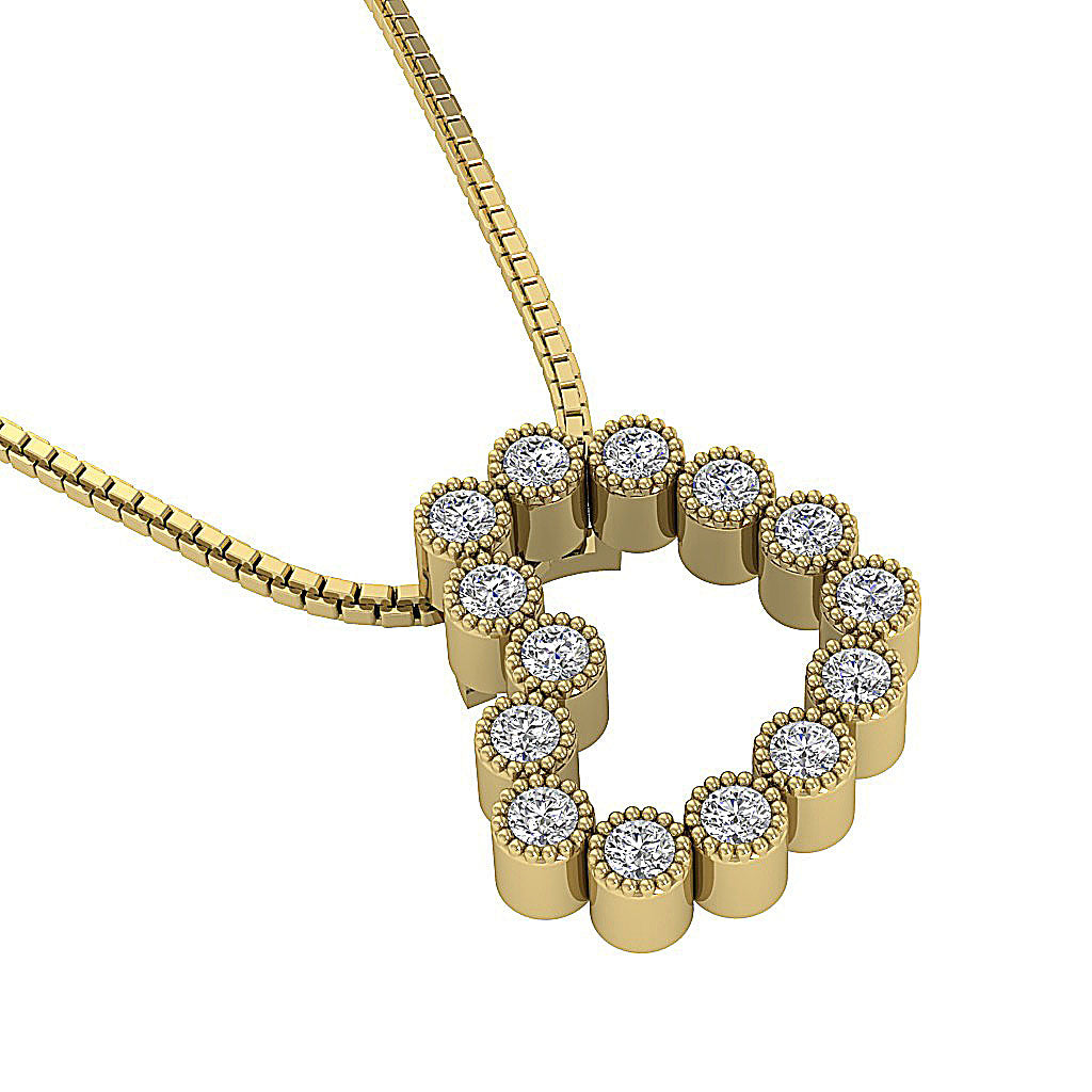 The Talia Gold Heart Diamond Pendant necklace For Her