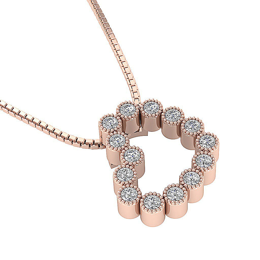 The Talia Gold Heart Diamond Pendant necklace For Her